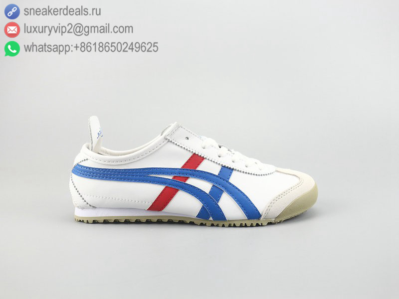 ONITSUKA TIGER MEXICO 66 LOW WHITE BLUE LEATHER UNISEX RUNNING SHOES